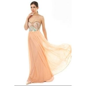 Forever Unique London Lilian Maxi Gown Embellished Chiffon Formal Wedding NWT